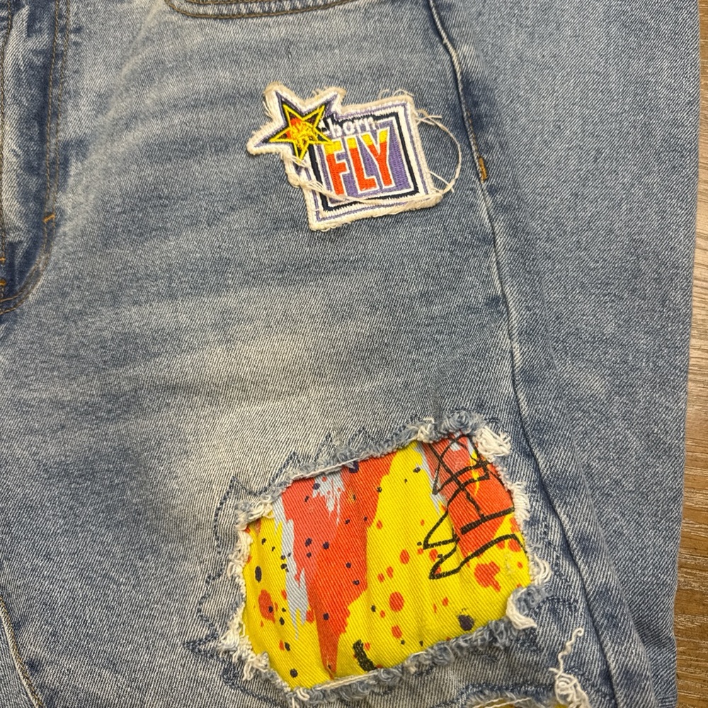 Born Fly Jeans With Patchwork Graphics - image 8